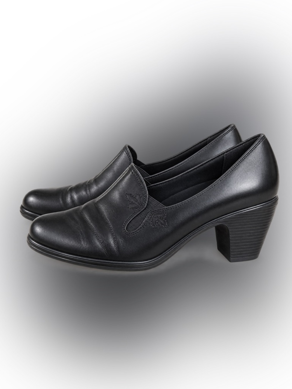 Dansko Black Leather Slip-On Heels for Women